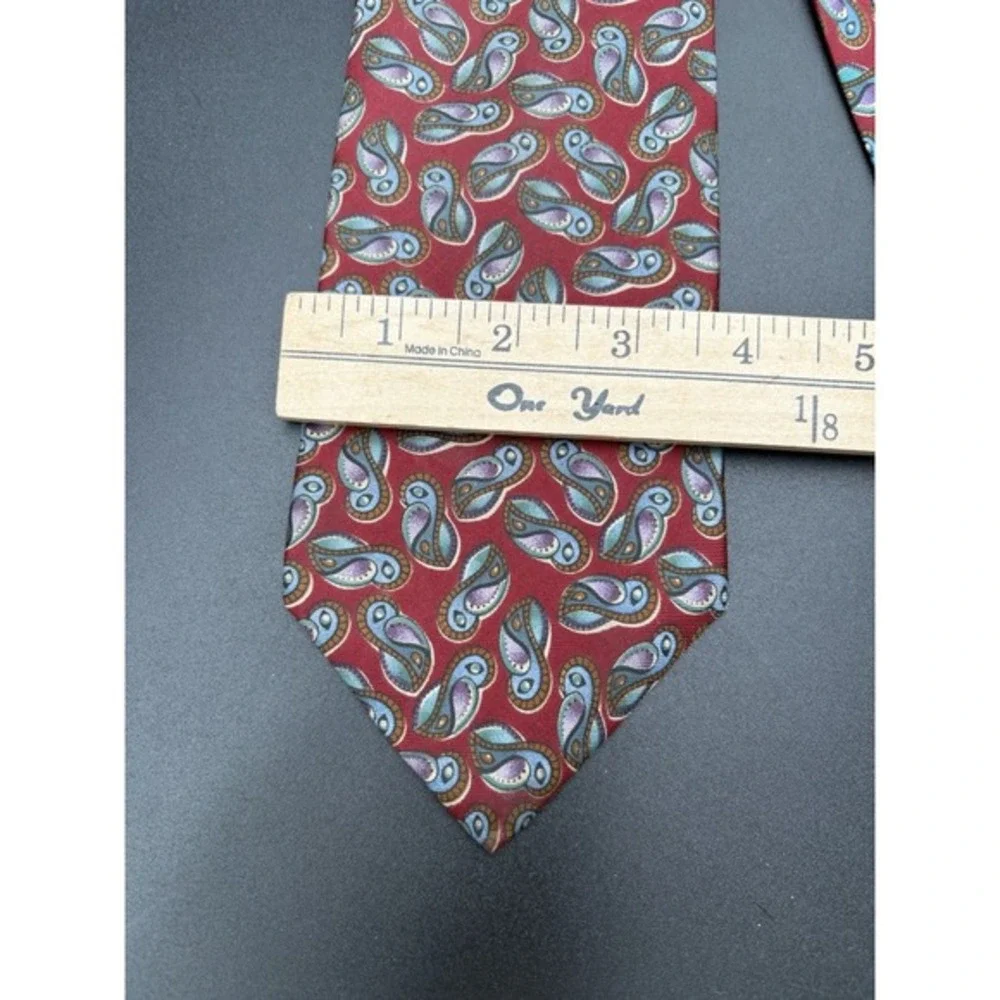 Christian Dior Monsieur Necktie Mens OS Red Paisley‎ Silk Excellent Made in USA
